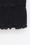 BASERANGE Round neck ruffled ribbed cotton T-shirt TOPA series collection France BAS-TOPA-RB-000-HEI Black